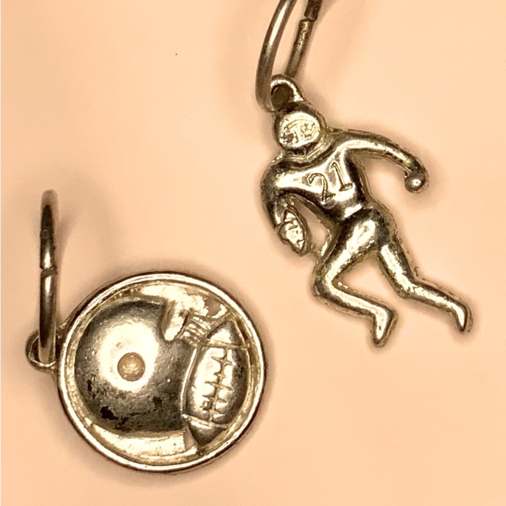 Set of Two Vintage Silver Football Charms